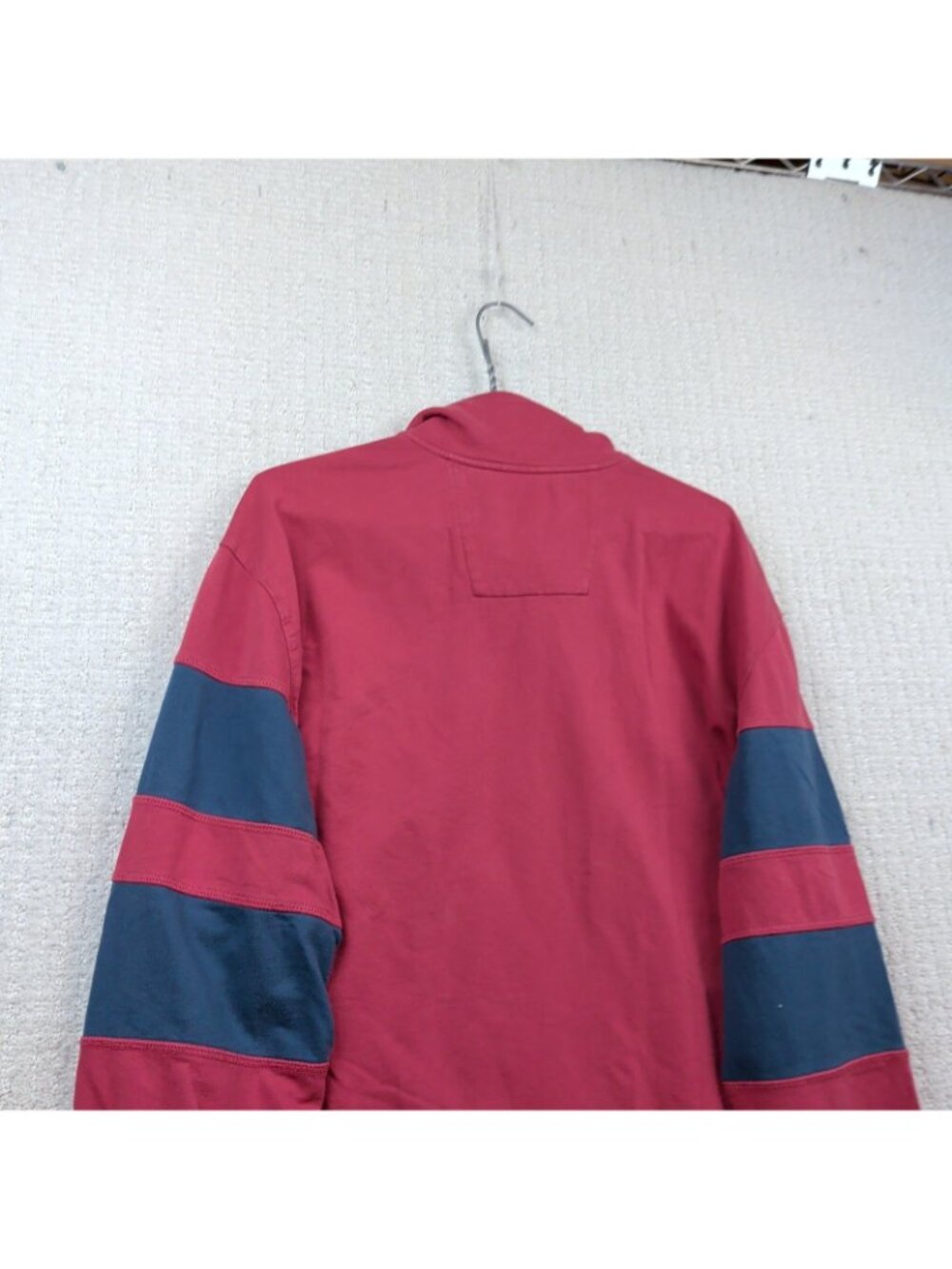 Nautica Rugby Quarter Zip Pullover Shirt Mens Size L Color block Preppy Red - Picture 10 of 11